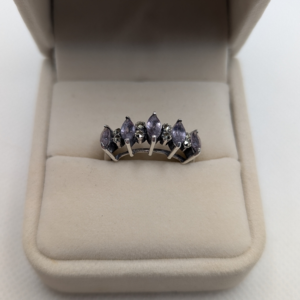 Silver and Amethyst Women's Ring